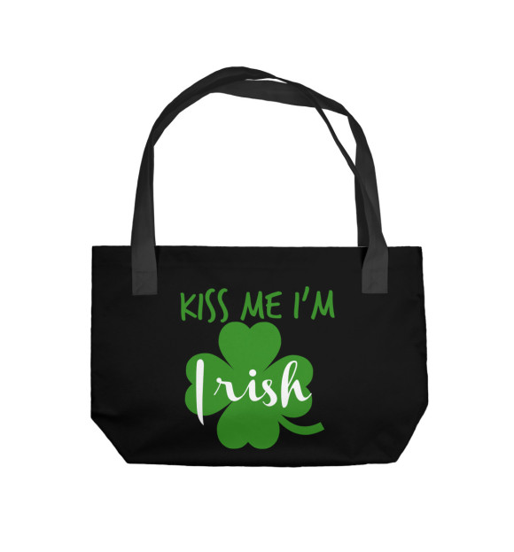 Пляжная сумка с изображением Kiss me I'm Irish цвета 