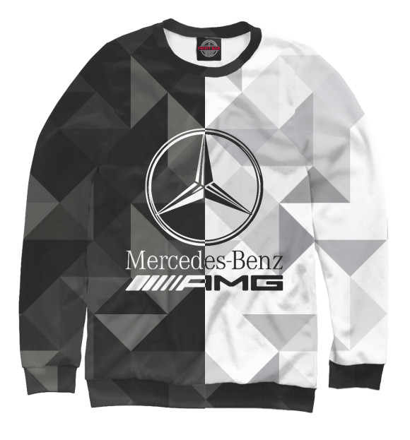 Мужской свитшот с изображением Mercedes-Benz Diamond цвета Белый