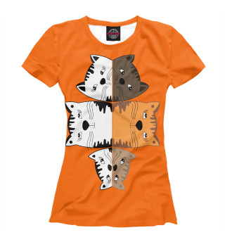 Женская футболка Оранжевые коты