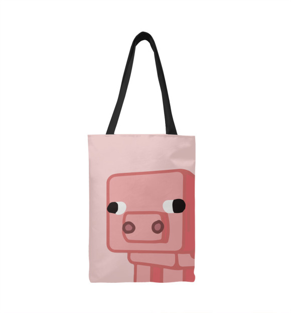 Сумка-шоппер с изображением Minecraft Свинка цвета 