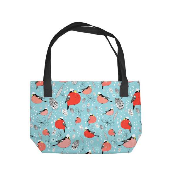 Пляжная сумка с изображением Снегири цвета 