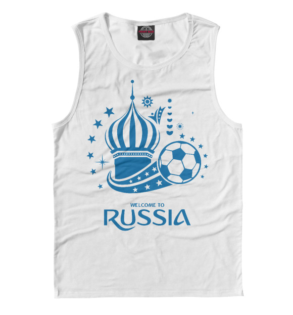 Майка для мальчика с изображением Футбол России цвета Белый