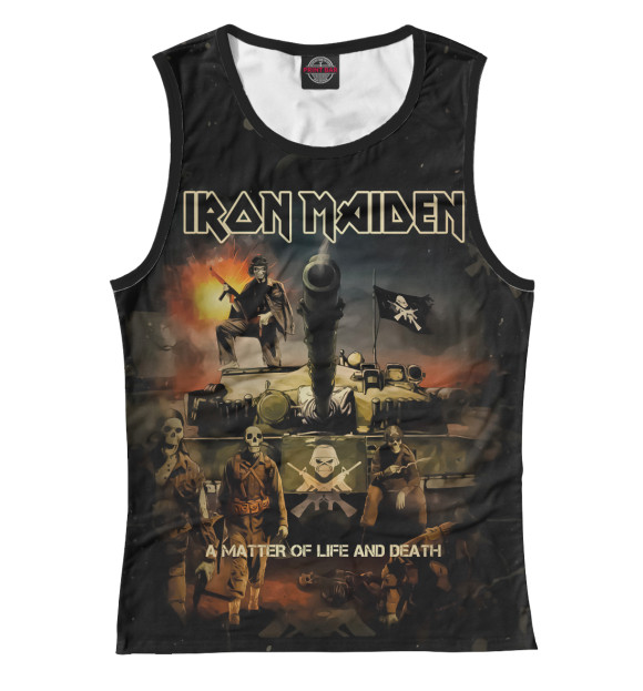 Женская майка с изображением Iron Maiden цвета Белый