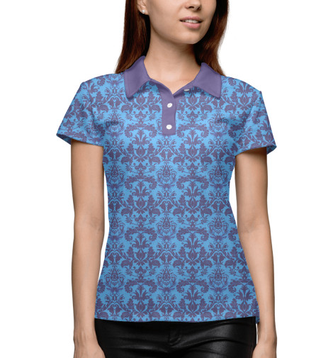 

Поло Print Bar, Белый, Damask Blue Rasberry