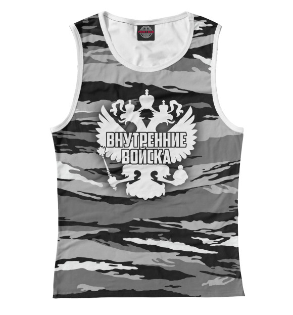 Майка для девочки с притом Внутренние войска цвета Белый Майка для девочки с изображением Внутренние войска цвета Белый