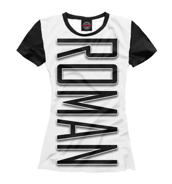 Женская футболка с изображением Roman-black цвета Белый