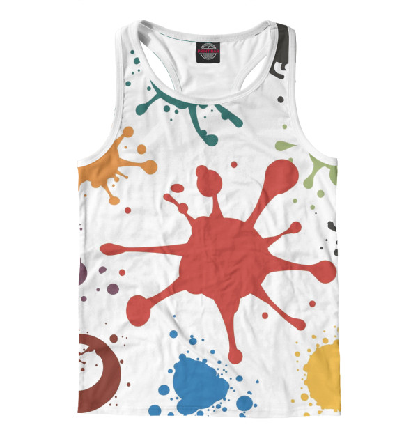 Мужская майка-борцовка с изображением Кляксики цвета Белый