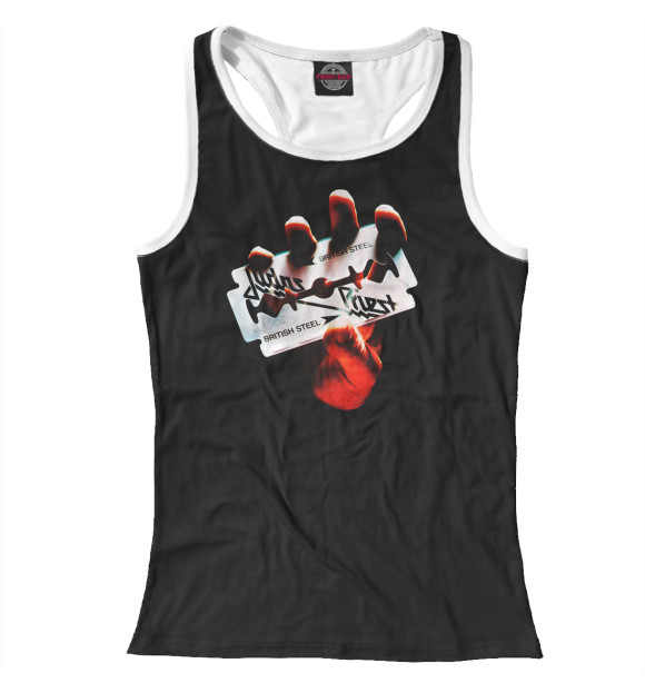 Женская майка-борцовка с изображением Judas Priest цвета Белый