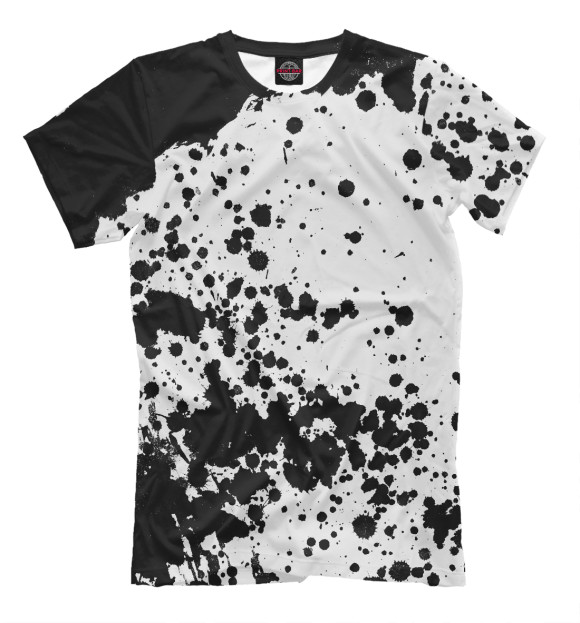 Мужская футболка с изображением Капли красок цвета Молочно-белый