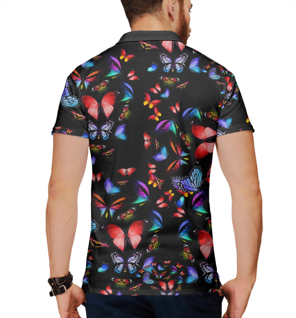 Мужское поло с притом Butterfly цвета Белый Мужское поло с изображением Butterfly цвета Белый