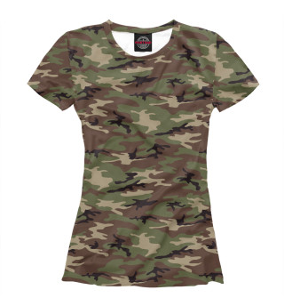 Женская футболка Камуфляж - лес