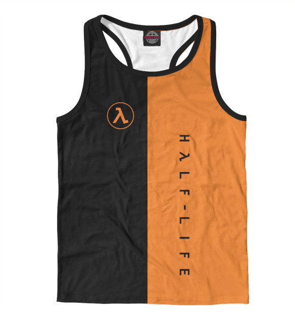 Мужская майка-борцовка с изображением Half Life цвета Белый