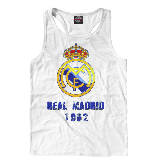 Мужская майка-борцовка с изображением FC Real Madrid цвета Белый