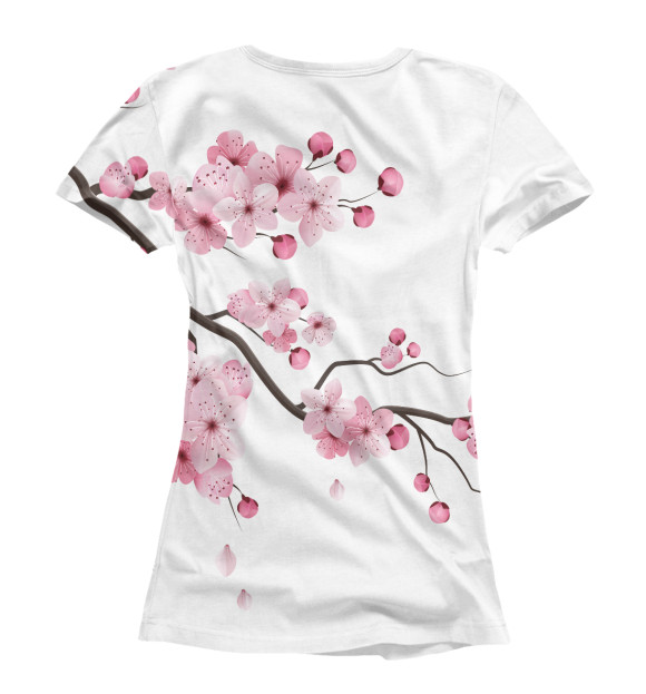 Женская футболка с изображением Сакура цвета Белый