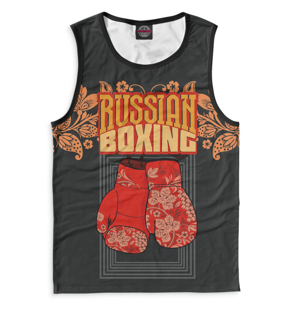 Майка для мальчика с изображением Russian Boxing цвета Белый