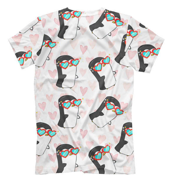 Мужская футболка с изображением Пингвины цвета Белый