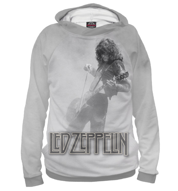 Мужское худи с изображением Led Zeppelin Jimmy Page цвета Белый