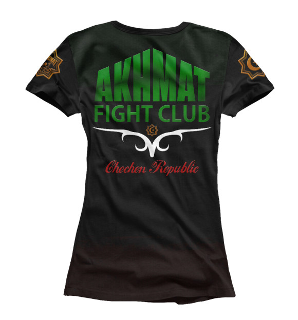 Женская футболка с изображением Borz Akhmat Fight Club цвета Белый