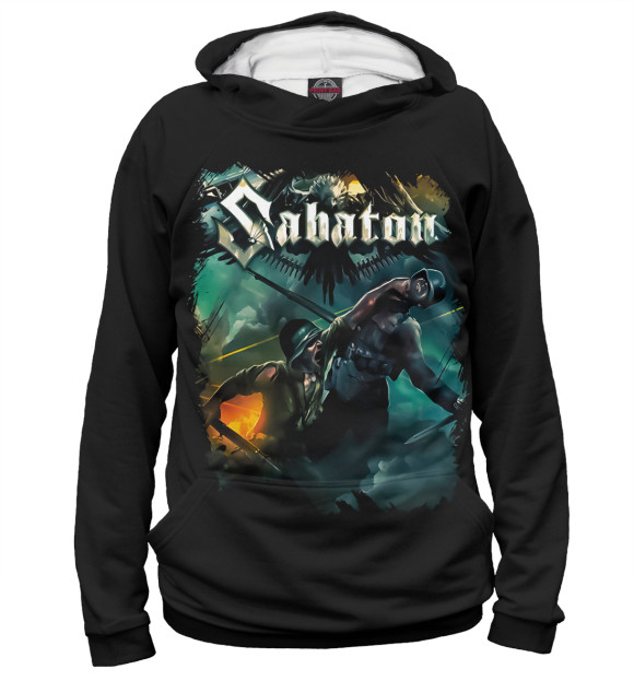 Мужское худи с изображением Sabaton цвета Белый