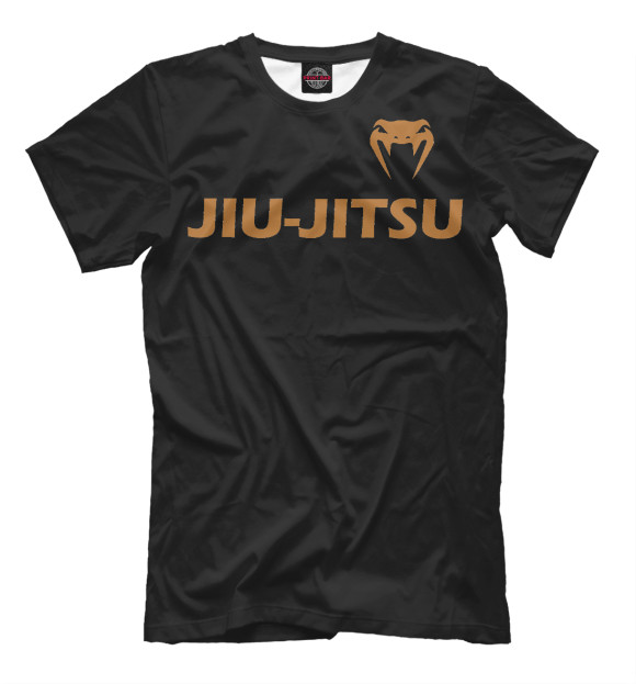 Мужская футболка с изображением Jiu Jitsu Black/Gold цвета Белый