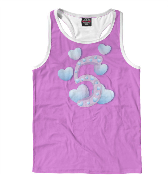 Мужская майка-борцовка с изображением Пятый день рождения цвета Белый