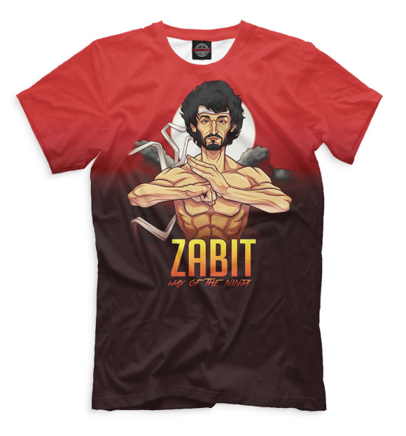 Мужская футболка с изображением Забит Магомедшарипов цвета Молочно-белый