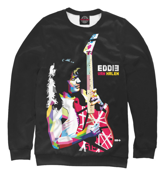 Женский свитшот с изображением Eddie Van Halen цвета Белый