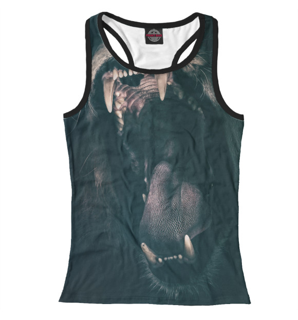 Женская майка-борцовка с изображением Пасть цвета Белый