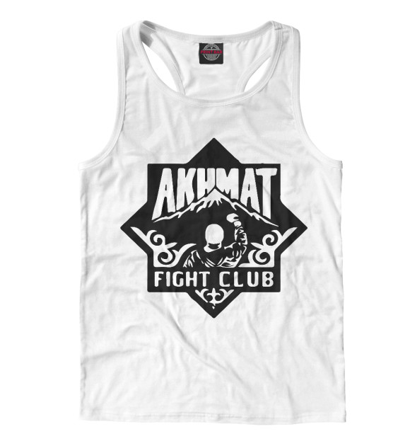 Мужская майка-борцовка с изображением Akhmat Fight Club цвета Белый