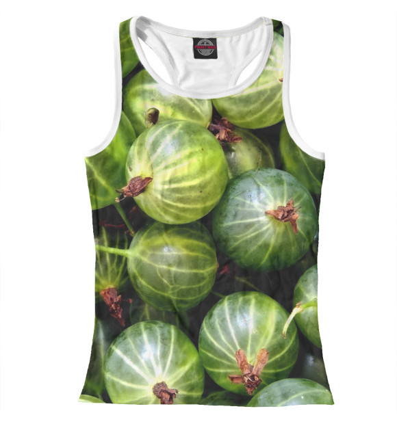 Женская майка-борцовка с изображением Крыжовник цвета Белый