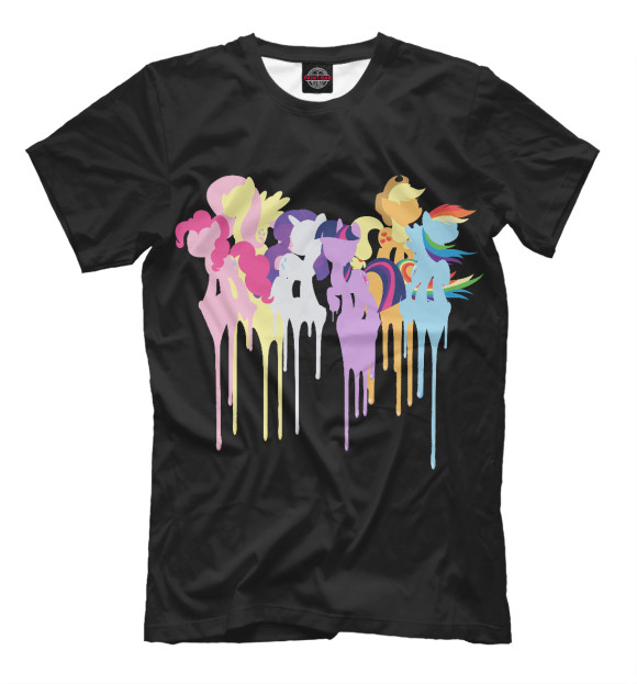 Мужская футболка с изображением My Little Pony цвета Черный