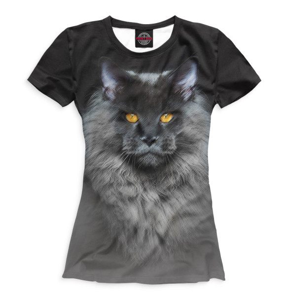 Женская футболка с изображением Мейн-кун цвета Белый