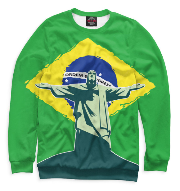 Мужской свитшот с изображением Бразилия цвета Белый