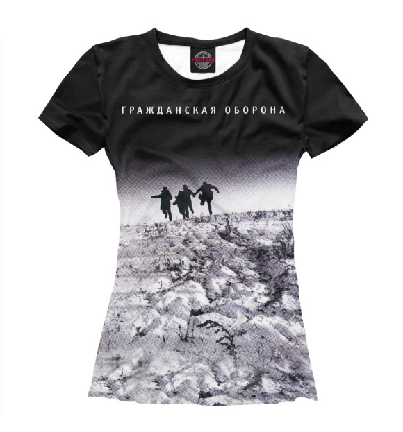 Женская футболка с изображением Гражданская оборона цвета Белый