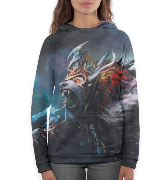 Женское худи с изображением Ursa цвета Белый