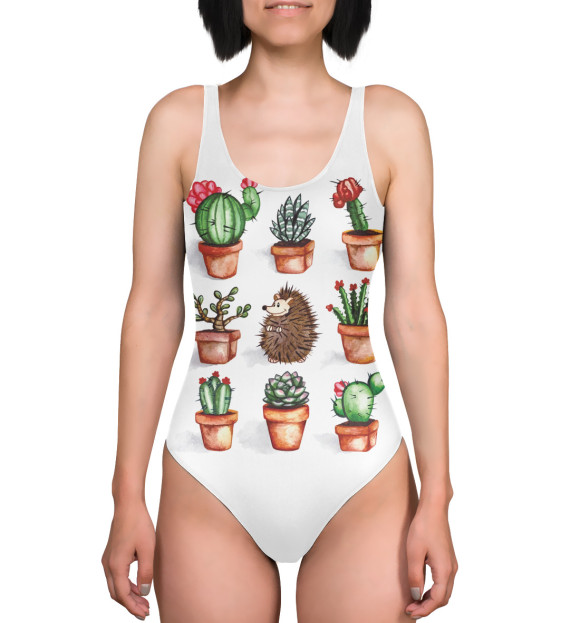 Купальник-боди с изображением Колючие цвета 