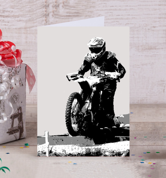 Открытка с изображением Enduro цвета Белый