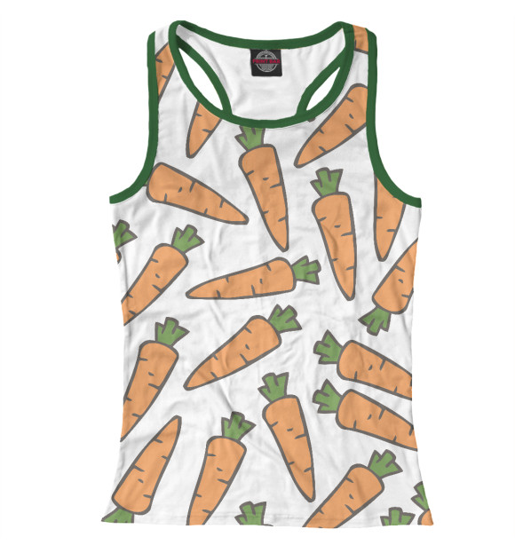 Женская майка-борцовка с изображением Морковь цвета Белый