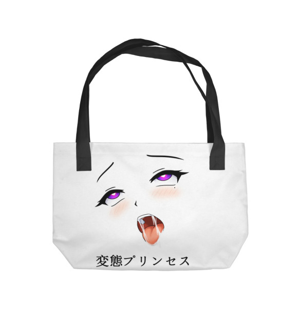 Пляжная сумка с притом Ахегао Ahegao цвета  Пляжная сумка с изображением Ахегао Ahegao цвета