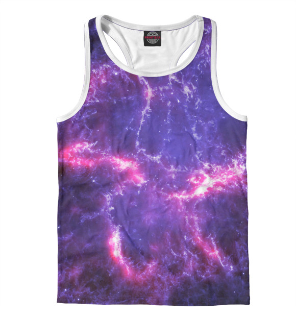 Мужская майка-борцовка с изображением Космос цвета Белый