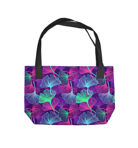 Пляжная сумка с изображением Странные растения цвета 
