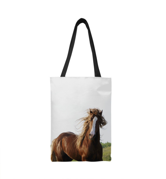 Сумка-шоппер с изображением Конь цвета 