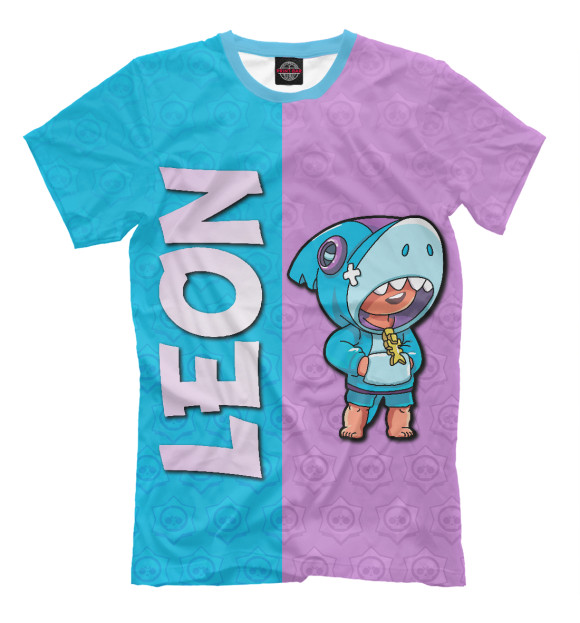 Мужская футболка с изображением Leon Shark цвета Белый