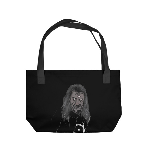 Пляжная сумка с притом Ghostemane цвета  Пляжная сумка с изображением Ghostemane цвета