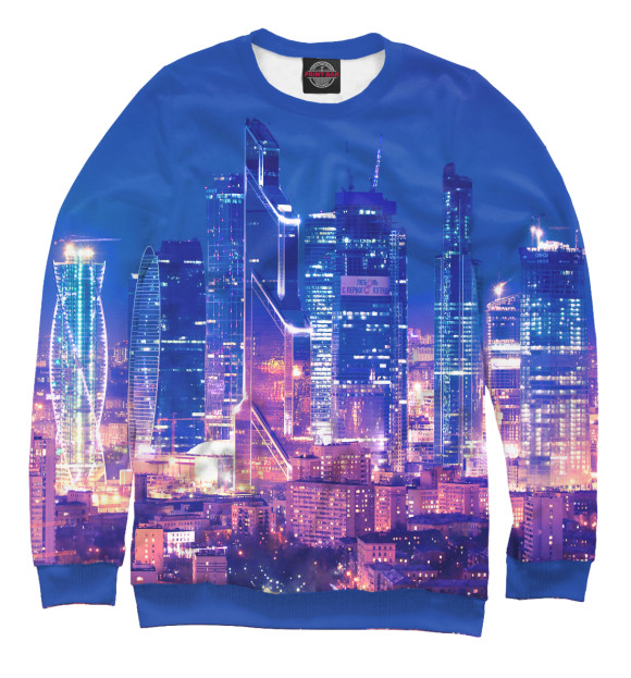 Мужской свитшот с изображением Москва цвета Белый