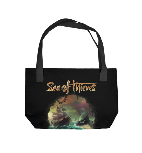 Пляжная сумка с изображением sea of thieves цвета 