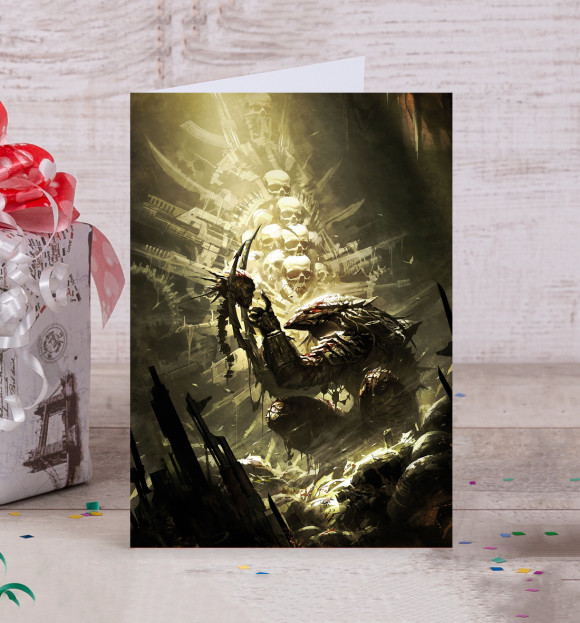 Открытка с изображением Хищник цвета Белый