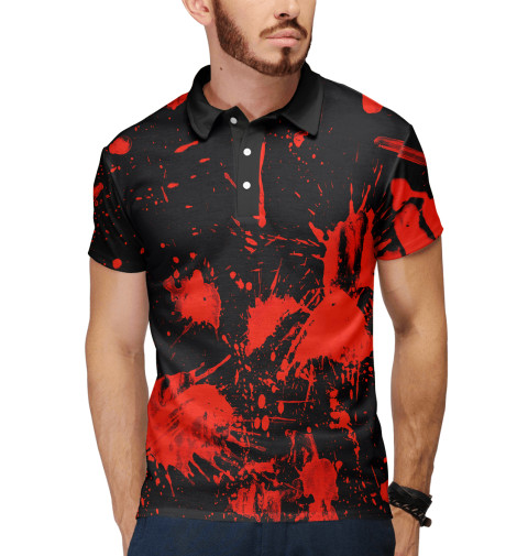 

Поло Print Bar, Белый, Кровь