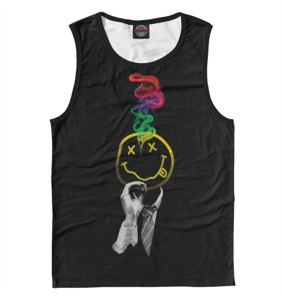 Мужская майка с притом Nirvana цвета Белый Мужская майка с изображением Nirvana цвета Белый