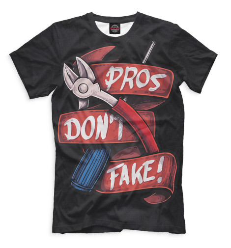 

Футболки Print Bar, Черный, Pros Don’t Fake